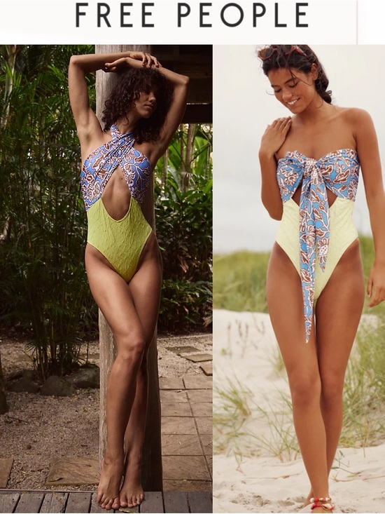 Free People x free-est Miley Convertible One Piece Swimsuit Floral Twist Cutout